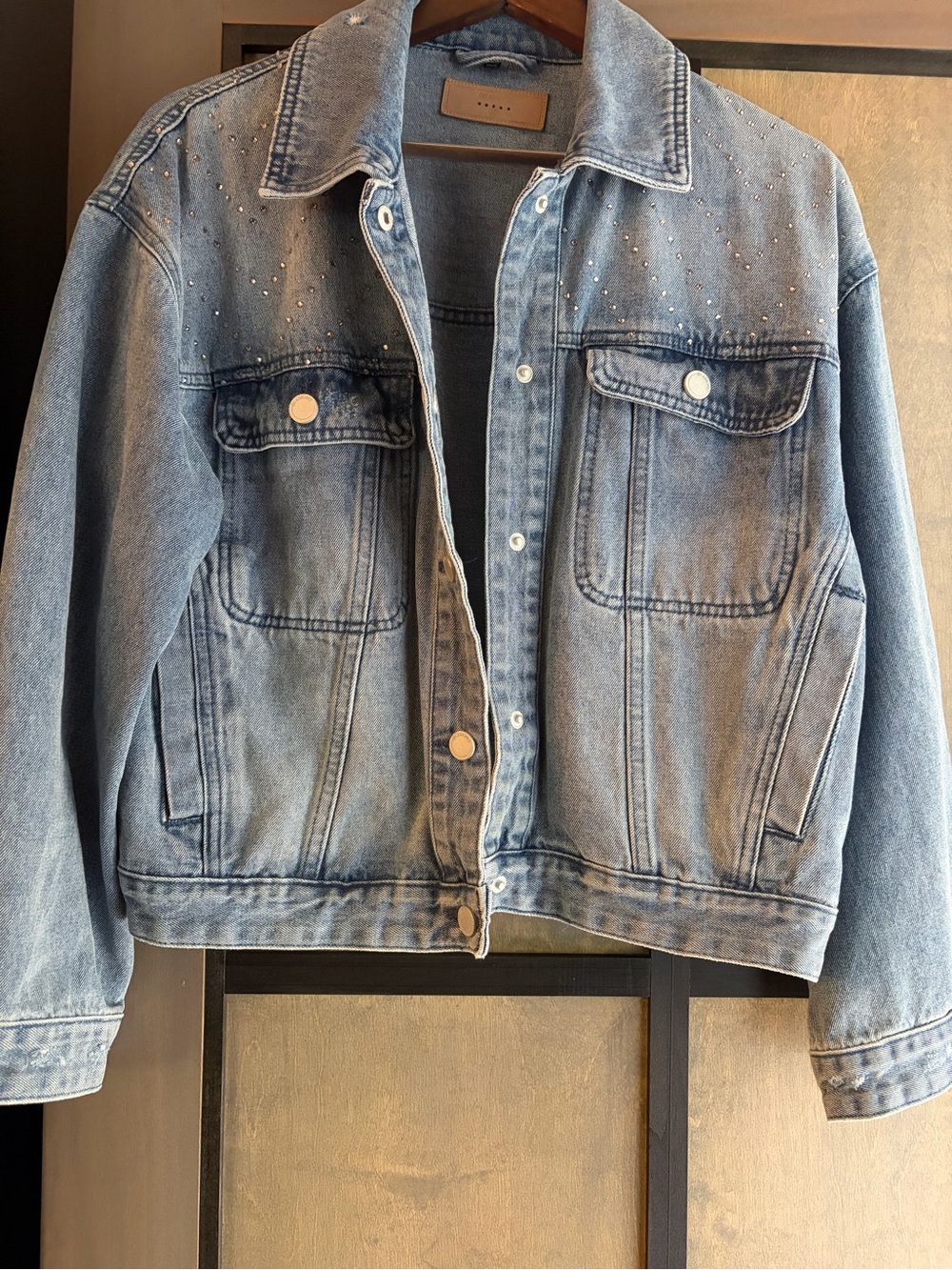 Blank NYC Light Blue Studded Denim Jacket